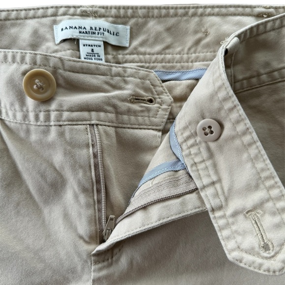 Banana Republic Martin Fit Pants Size 4 Stretch Wide Leg Beige low rise - Picture 3 of 7